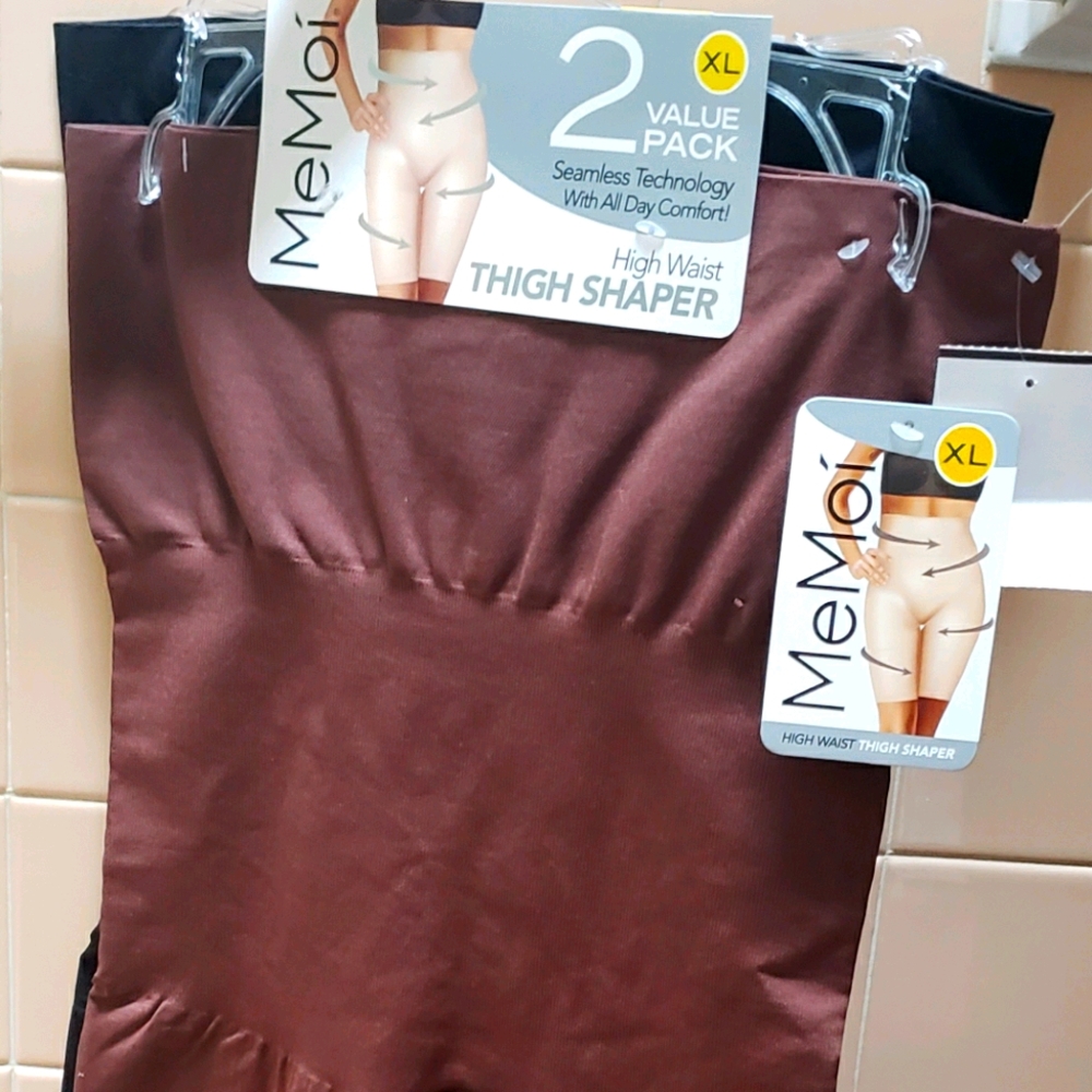 NWT MeMoi 2value Pk Thigh Shaper Black/Brown $35.